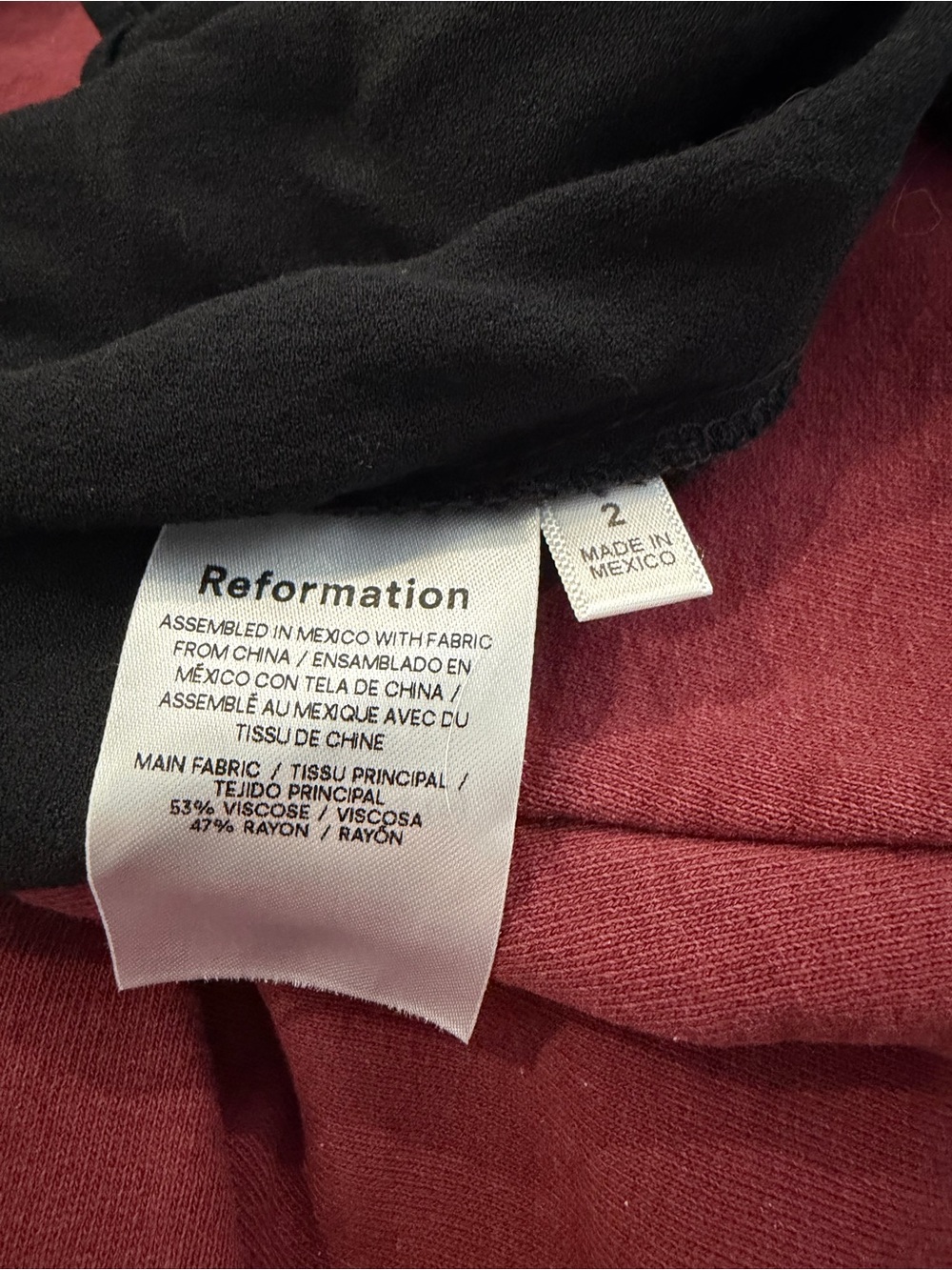 Reformation Black Mini Skirt Sz 2 with Front Slit. Light little mini - Picture 3 of 4